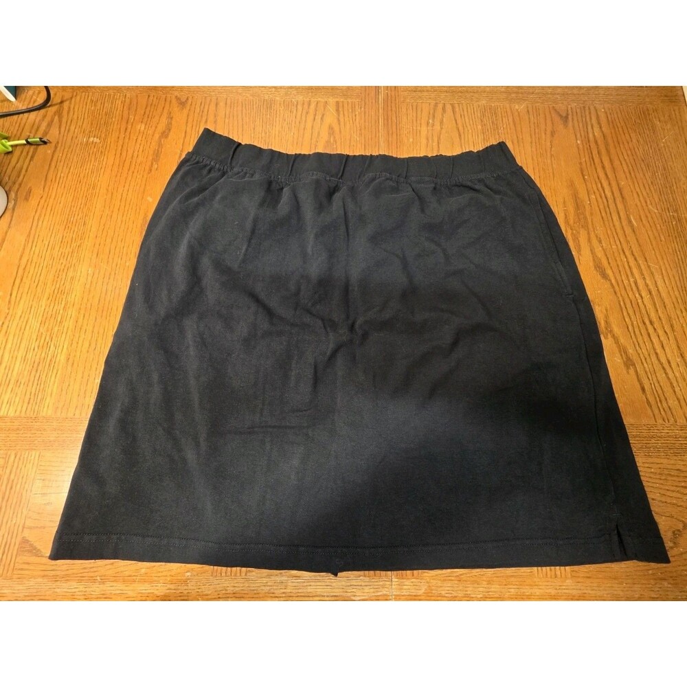 Woman Within Black Pull-On Elastic Waist Skort Plus Size 1X With Pockets
